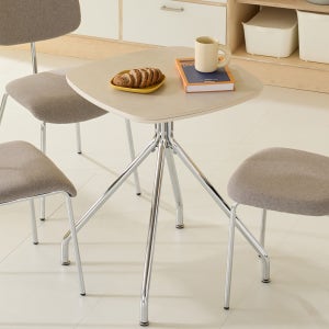 둥근사각 세라믹 라운드 테이블 600 카페 업소 커피숍 원룸 미니 식탁 1인 화이트