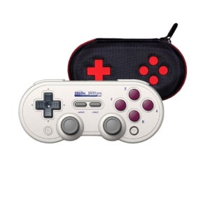 8BitDo SN30 Pro 게임패드 무선 블루투스 컨트롤러 PC 안드로이드 블루투스 그립(화이트) + 그립백