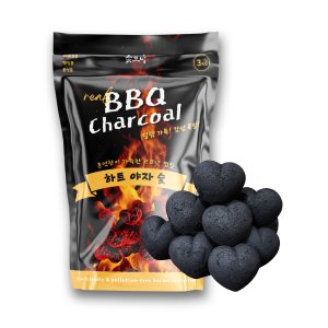 숯모아 감성가득 하트 야자숯 3kg, 참숯 바베큐숯 백탄참숯 캠핑숯 야자 숯 코코넛 숯