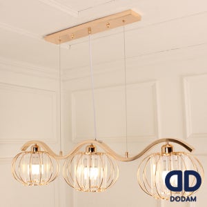 LED 크리스탈 골드 식탁조명 주방식탁등 3등