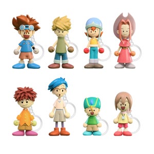 토에이 정품 디지몬 주인공 피에몬 목각인형 피규어 열쇠고리 키링 8종 세트