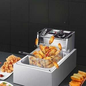 탁상형 전기 튀김기 호프 2구 프라이어 꼬치 업소용 이중 실린더 두꺼운형