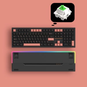 SPM PL108W 아라 풀배열 유무선 사무용 기계식키보드 블랙, 몽돌 화이트축