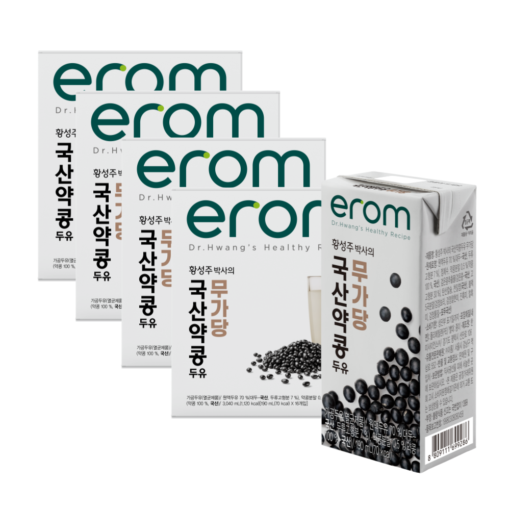 이롬 황성주박사의 국산콩두유 약콩 무가당 190ml x 64입