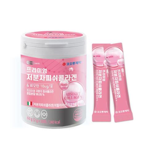 코오롱제약 프리미엄 저분자<b>피쉬콜라겐</b> 이탈리아산 2g x 30포
