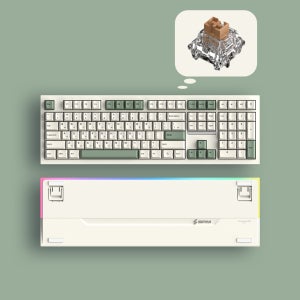 SPM PL108W 아라 풀배열 유무선 사무용 기계식키보드 베이지, 저소음 새벽축 택타일