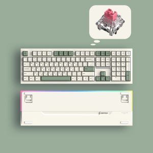 SPM PL108W 아라 몽돌 풀배열 유무선 사무용 기계식키보드 베이지, 저소음 새벽축 리니어
