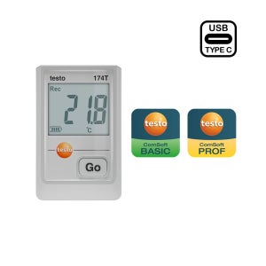 testo 미니 1채널 온도 데이터 로거 testo 174T White USB-C타입