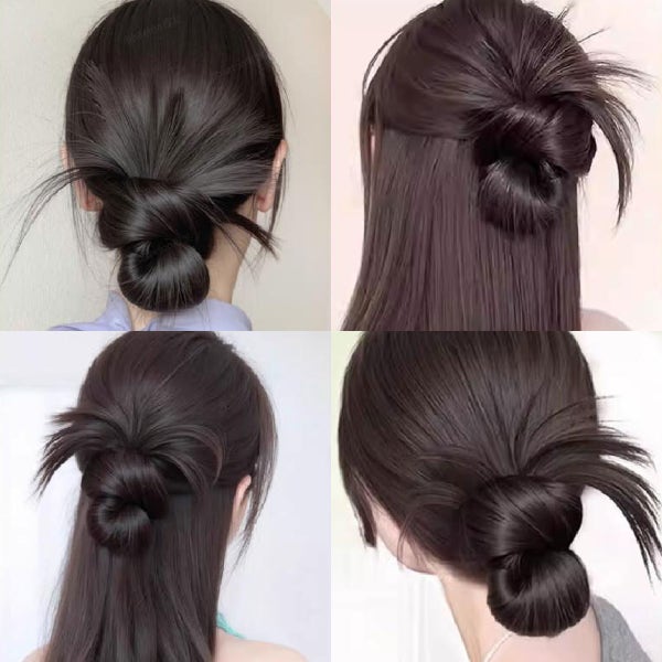 똥머리가발 만두가발 뒷머리 올림머리 업스타일 붙임머리 부분 가발 집게핀
