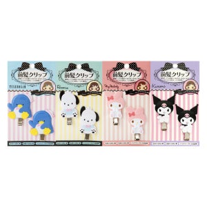 산리오 옆머리 집게핀 머리핀 세로 4종 [정품 마이멜로디 포차코 쿠로미 턱시도샘 귀여운 캐릭터 삔 핀]