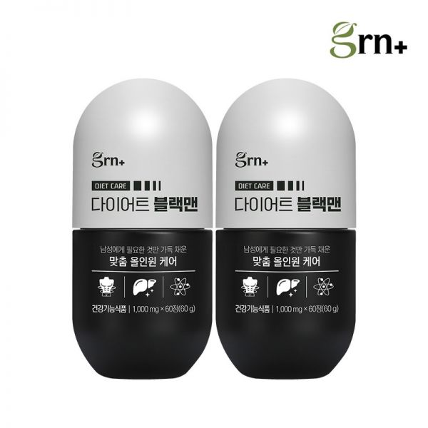<b>지알앤</b> <b>GRN</b> 남성 올인원 <b>간</b> 건강 블랙맨 총2개 (30+30일분)