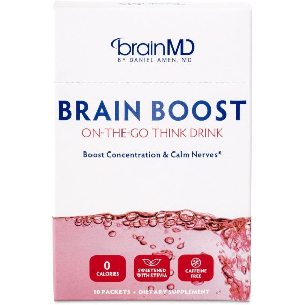 <b>브레인</b>MD 닥터 아멘 <b>브레인</b> 부스트 10팩 베리 향 누트로픽 음료 <b>파우더</b> 선명도 정신 <b>에너지</b> 카페인 프리 글루텐 10인분