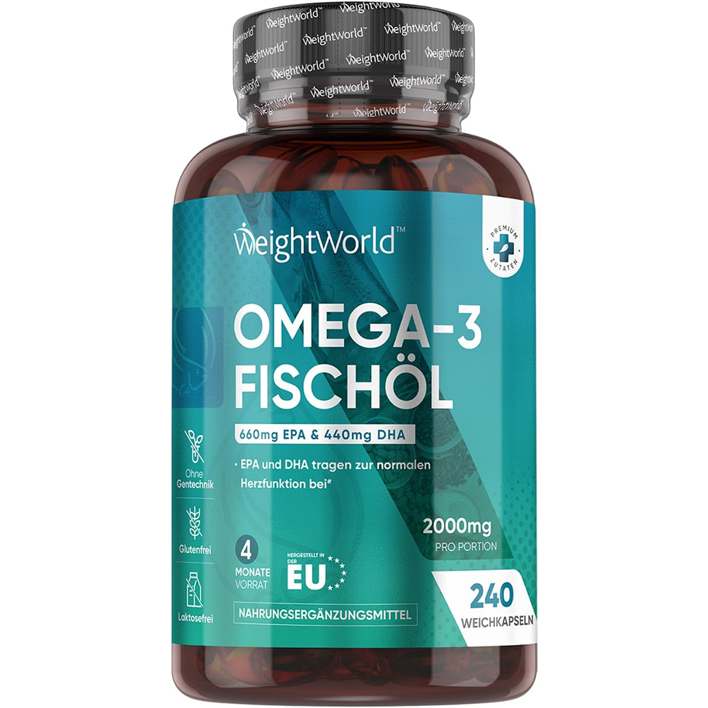 WeightWorld 웨이트월드 오메가3 2000mg <b>고함량 피쉬오일</b> 240캡슐