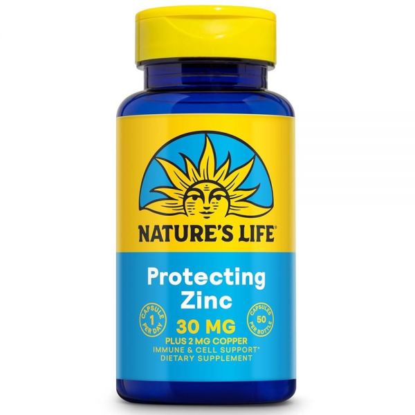 Nature’s Life 아연 피콜리네이트 캡슐, 30mg, <b>구리</b> 2mg | 50개