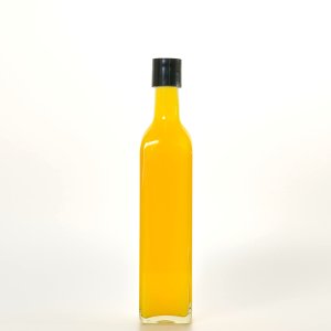 (24개) 계량더블캡 사각 유리병 FN 500ml S 오일 소스 간장 참기름 기름병 담금주