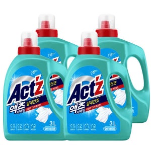 액츠 액체세제 액츠 퍼펙트 실내건조 3L 4개 일반드럼 겸용