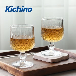 키치노 하이덴 고블렛 잔 185ml 다이아 4p 세트 유리컵 와인잔 물컵 주스 VV