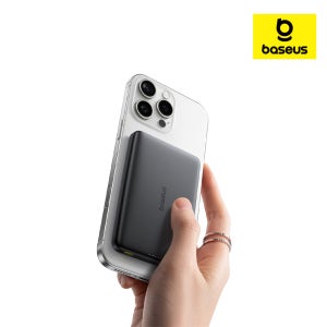 [50196] 베이스어스 보조배터리 맥세이프 고속 기내용 충전 Qi2 27W AM41 10000mAh, 블랙