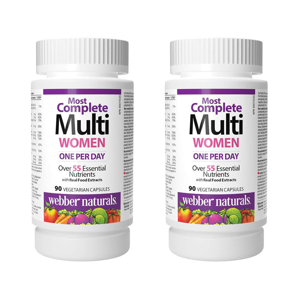 캐나다 웨버 네츄럴스 여성용 멀티<b>비타민</b> 90캡슐 2개