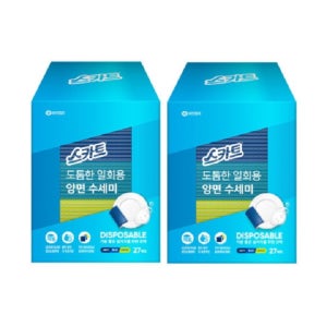스카트 도톰한 일회용 양면 수세미 27매X2개