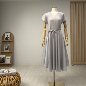 이세플리츠 드레이프 원피스 40대 반팔 플리츠 원피스 단정한