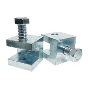 연부 전산볼트용 철 빔클램프 ㄷ자 클램프 3홀 W30 50x50 1/2x50mm 볼트 포함