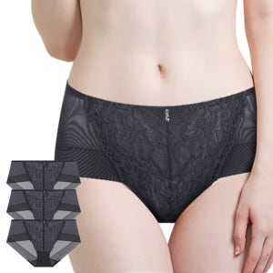 제임스딘 여성 결림방지 맥시 노라인 레이스 삼각 헴팬티 3P JHWWB094