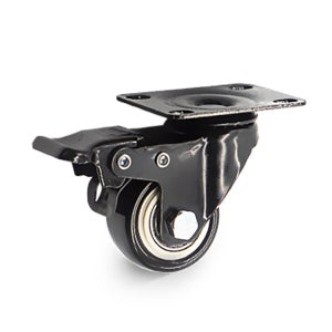 실내용 가구 이동 카트 선반 교체 소형 우레탄 흑색 바퀴 3.81cm 토탈락 회전브레이크형