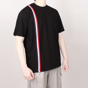 남자 큰옷 빅사이즈 LAND 러셀 테이프 라운드 반팔티셔츠