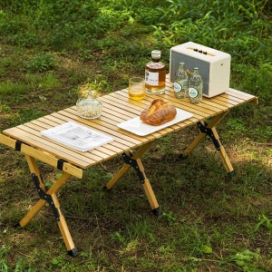 우드 캠핑 롤테이블 경량 원목 캠핑용 테이블 1200