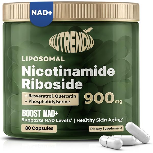 <b>뉴트</b>렌디아 NAD 리포솜 니코틴아마이드 리보사이드 900mg 케르세틴 레스베라트롤 NMN <b>에너지</b> 웰빙 NAD+ 남성 여성용 80캡슐n