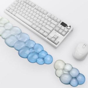 왓플로어 구름 투명 그라데이션 실리콘 젤리 팜레스트 키보드 손목 받침대 패드