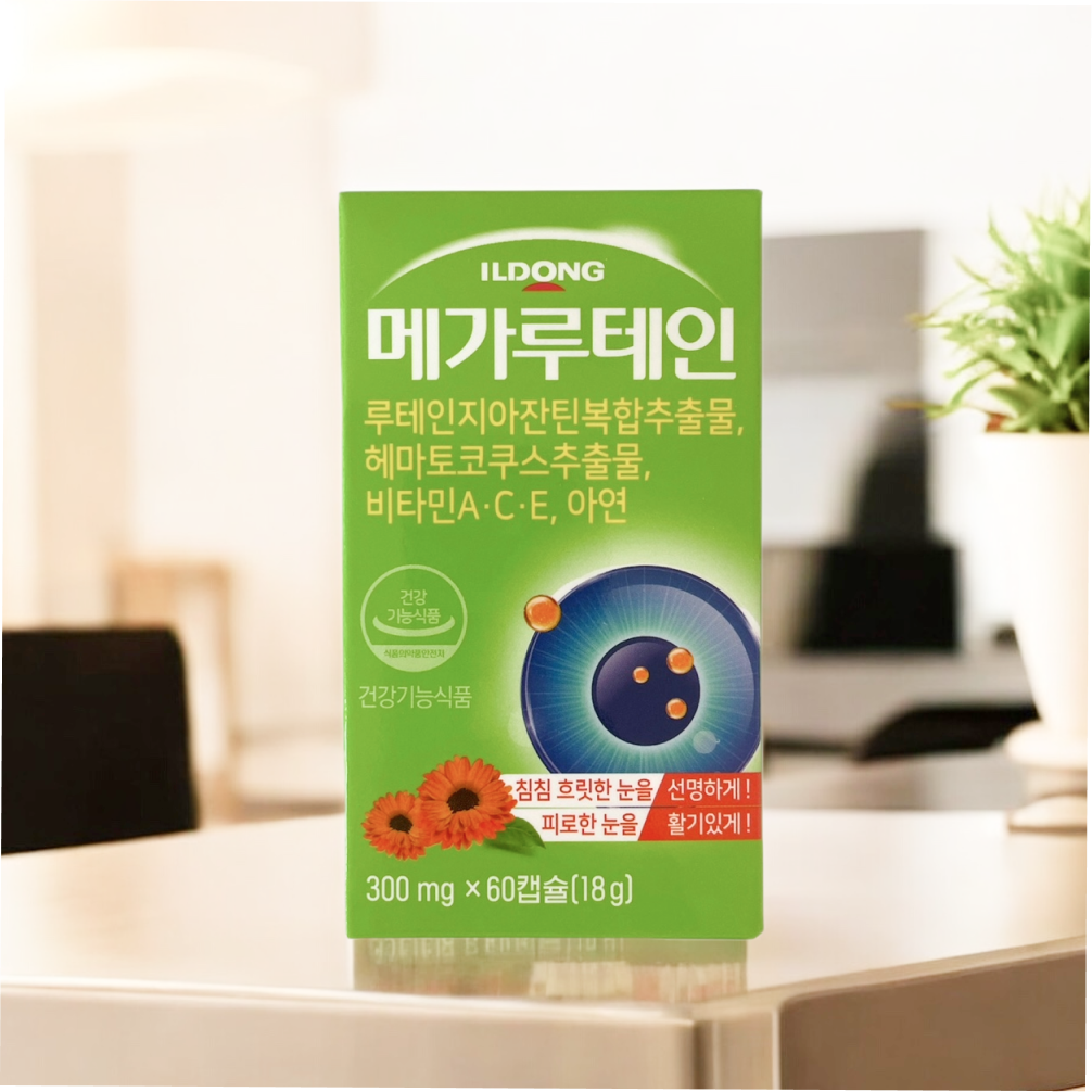일동제약 메가루테인 60캡슐 X 1개 2개월 루테인<b>지아잔틴</b> 복합추출물 빌베리 함유