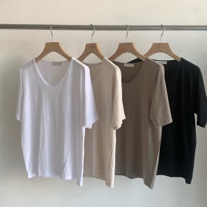 [당일배송] 리브레 기본 유넥 티셔츠 반팔티 여성 흰티