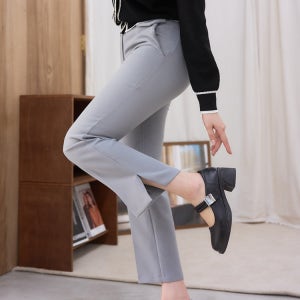 뮤에 패딩 스트랩 통굽 여성 메리제인 구두 5.5cm