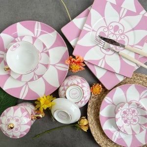 [하모니 블리스 ] 핑크 밥공기 4.5 국그릇 5 소스 4인치 접시 명품 수입그릇 도자기 빈티지