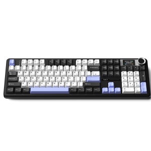 AULA F108Pro 유무선 아우라 독거미 LCD 기계식키보드 국내정품 오로라 블랙, 저소음 솜사탕축