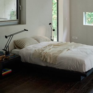 카이 무헤드 블랙 원목 침대프레임 저상형 SS