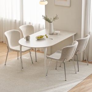 아이퍼스 반타원형 세라믹 낮은식탁 테이블 높이 비규격제작 가족식탁 포세린 1400