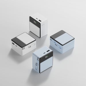 미니덕트 쿼드로 대용량 미니 보조배터리 PD 22.5W 고속충전 20000mAh, 클리어 화이트