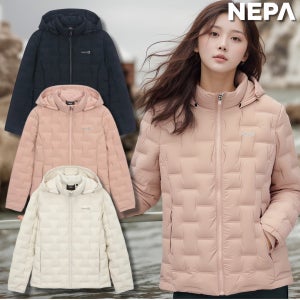 네파 역시즌 구스 숏패딩 여성 경량 보온 후드 자켓 다운 점퍼