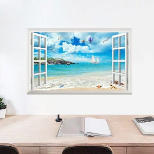 포인트 벽 스티커 현관문 유리 인테리어 그래픽 데코 벽지 풍경 그림시트지 푸켓까론비치