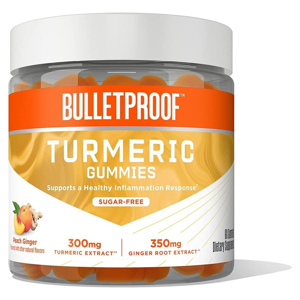 블렛<b>프루프</b> <b>강황</b> <b>커큐민</b> Turmeric Curcumin 300mg +생강 350mg 구미젤리 복숭아 생강 60개