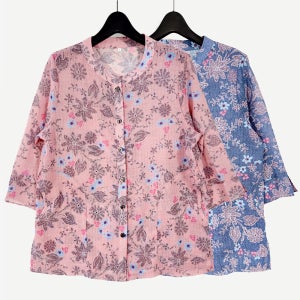 허니마마 사과꽃 블라우스 할머니옷 70대 80대 90대선물 시원한 봄 여름 자켓 선물