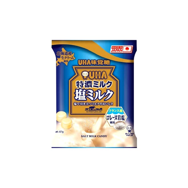 UHA 토쿠노 8.2 밀크 시오 캔디 67g 일본 소금 우유 사탕