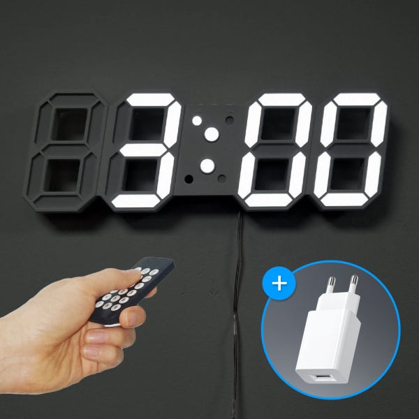 [케이빌] 벽걸이 LED 시계 전자 디지털시계 거실 사무실 인테리어 무소음 대형