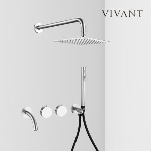 VIVANT PB4001(MS) 3WAY 매트실버 매립형 해바라기 레인샤워기
