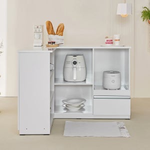 동서가구 클린 아일랜드 홈바 테이블 UV하이그로시 사각 식탁 코너 홈바형 DF926037