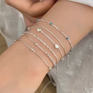 925실버 여리여리 심플 디자인 데일리 6종 은 팔찌