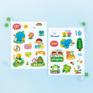 파코파코 지구사랑 환경보호 스티커 어린이 재활용 탄소중립